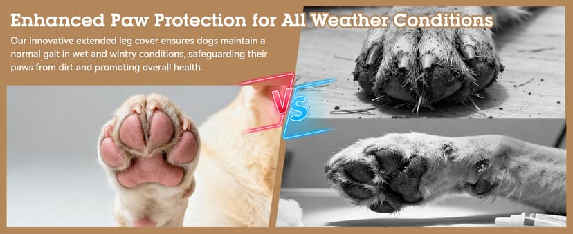 YAQUHO Upgraded Dog Suspender Boots, Suspender Boots for Large Dogs, Waterproof Dog Rain Boot, Anti-Slip Winter Snow Dog Shoes Leggings, Adjustable Paws Protector for Outdoor Dogs Walking Hiking (L)