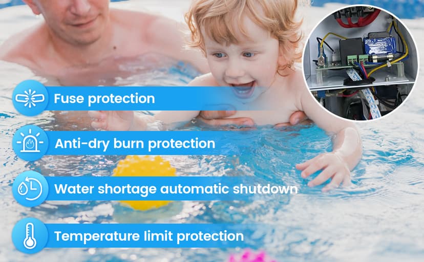 Electric Pool Heater for Inground & Above Ground Pools 11KW 220V, Hot Tub Heaters with Digital Touch Screen, SPA Water Thermostat Swimming Pool Warmer