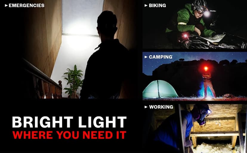 LED Headlamp 2-pack Battery Powered (AAA) (Batteries Not Included) | Head Lamp for Running Hunting Camping Fishing Hiking with Red Light and Adjustable Headband - Bright Forehead Headlamp 7 Modes