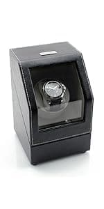 Heiden Double Watch Winder in Walnut - Automatic Watch Window for 2 Watches - Japanese Motor - Zero Magenetization - Use Batteries or Adapter Dual Watch Winder for Automatic Watches for Rolex
