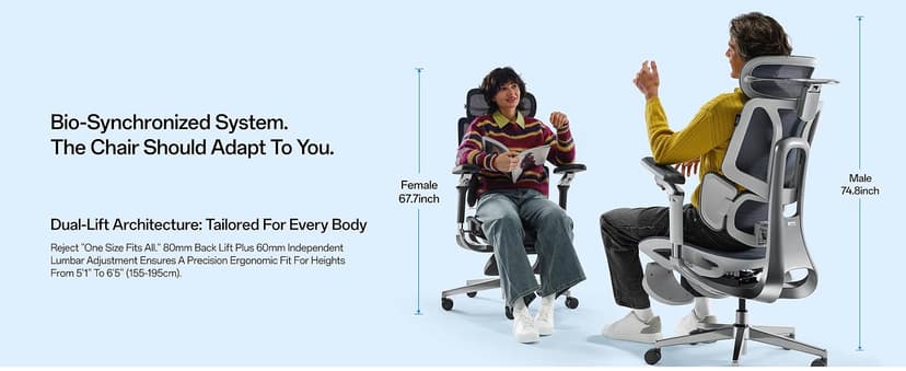 Hbada E3 Pro 2026 Edition Ergonomic Office Chair, Mesh Desk Chair with 3-Zone Floating Lumbar Support, Upgraded 4D Headrest, 720° Armrests, Black with Footrest