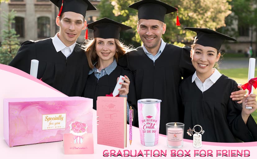 Graduation Gifts for Her 2025, She Believed She Could So She Did Tumbler, Congratulations Gifts for Women Girls Grad Keychain Notebook Pen, College High School Graduation Gift for Sister Friends