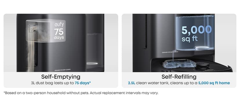 eufy Robot Vacuum E25, HydroJet System with Roller Mop, 20,000 Pa Turbo High Suction, All-in-One Robot Vacuum and Mop Combo for Home, Edge-to-Corner Cleaning, Zero-Tangle Design, AI Obstacle Avoidance