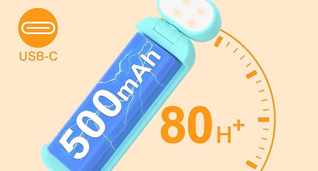 Gritin Reading Light, Rechargeable Book Light for Reading in Bed - Eye Caring 3 Color Temperatures, 5-Level Dimmable Brightness, Long Lasting, Compact Size Clip on Book Lamp for Bookworms-Blue