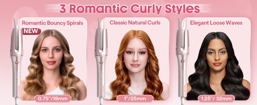SHEGLAM Automatic Curling Iron (Pink, 1.25 inch) B0G2C48SRB