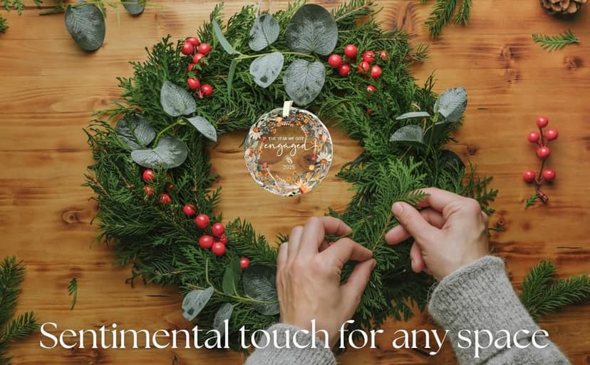 Engagement Gifts for Couples - The Year We Got Engaged 2025 Glass Ornament – Just Engagement Present Ideas for Newly Engaged Women, Bride to Be, Fiance, Friend, Daughter,Christmas Engage Ornamnet