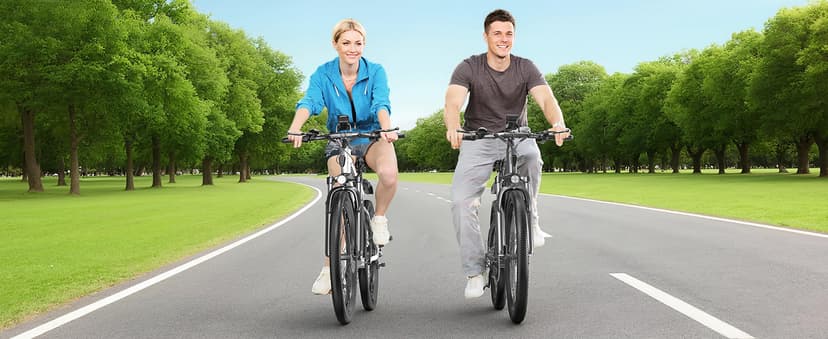 Electric Bike for Adults, 26" Commuter Ebikes with 7-Speed Gears, 25MPH Lightweight E Bike, 720W Peak Motor, 375Wh Removable Battery, 50 Miles Range, Electric Mountain Bicycle for All Terrain