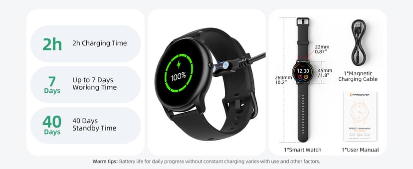 Parsonver Smart Watch for Men Women(Answer/Make Calls), HD Screen Fitness Tracker IP68 Waterproof 100+ Sport Modes, Heart Rate Sleep Monitor, Pedometer, Smartwatch for Android Phones/iPhone Compatible