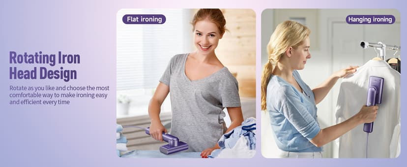 Portable Travel Steamer for clothes - 1200W Clothes Steamer Handheld Remover Fabric Clothing Wrinkles, 15s Fast Heat-up Garment Steamer, 120V Countries Steam iron for Home, Travel