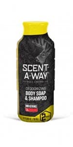 Hunters Specialties Scent-A-Way MAX Liquid Body Soap & Shampoo - Odorless Green Soap Scent Eliminator for Hunters, Trappers, Anglers, and Campers - 24 OZ