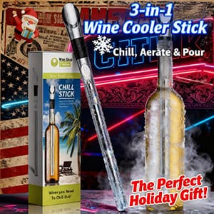Wine Chiller - Wine Cooler Stick, 3 in 1 Stainless Steel Wine Bottle Chiller with Aerator and Pourer, The Best Holiday Gifts.