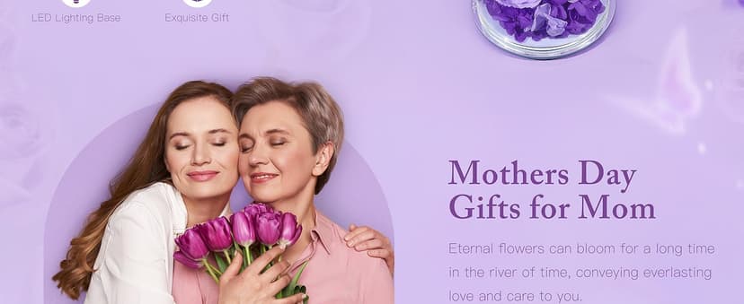 FIACO Preserved Rose Christmas Birthday Gifts for Women Forever Fresh Flowers Delivery Gifts for Mom Grandma Wife Anniversary Eternal Roses in Glass Angel Figurines