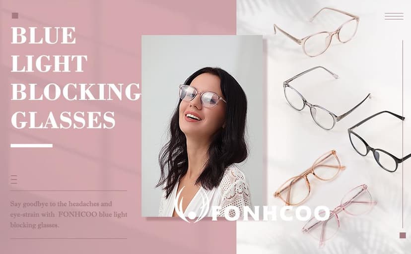 FONHCOO Blue Light Blocking Glasses Women Men Computer Eyeglasses,TR90 Fashion Round Transparent Anti Blue Light Glasses with Anti Eyestrain & UV Glare for Gaming & Reading (Flesh Pink)