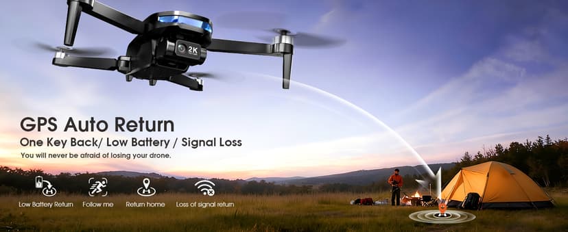GPS Drone with EIS 2K Camera for Adults, 7.22 inch Screen on Remote Controller, 64 Mins Flight, Long Range Transmission, 3 Speed Adjustable, Follow Me, AI Track, AI Night Shot, Auto Return, Lightweight and Foldable RC Drones for Beginner Toy Gifts, Under 249g