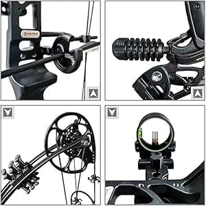 Compound Bow Set 15-45lbs for Pull Beginner and Teens Right Handed Adjustable 18"-29" Draw Length, 320 FPS Speed, Hunting Bow Archery Set New 2024