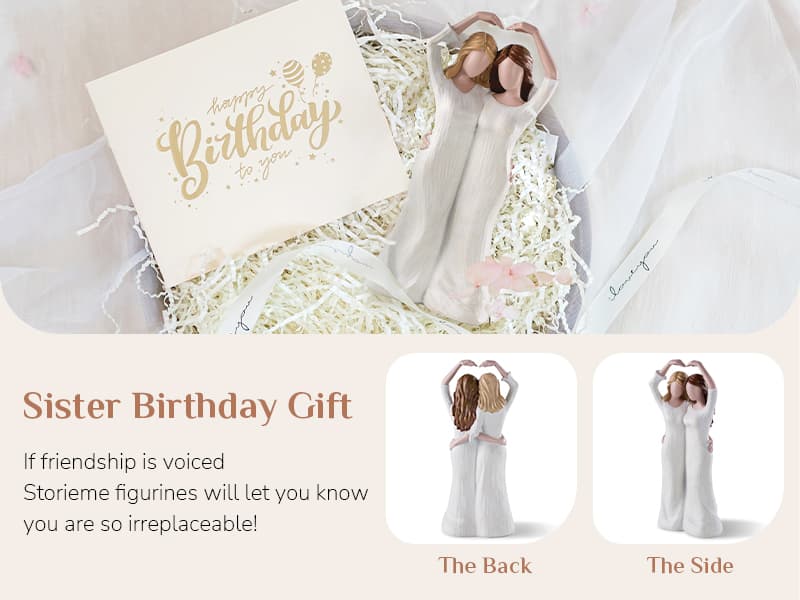 Gifts for Best Friends Women: Soul Sister Friendship Bestie Birthday Gift - Unique Present for Sisters from Sister Resin Figurines