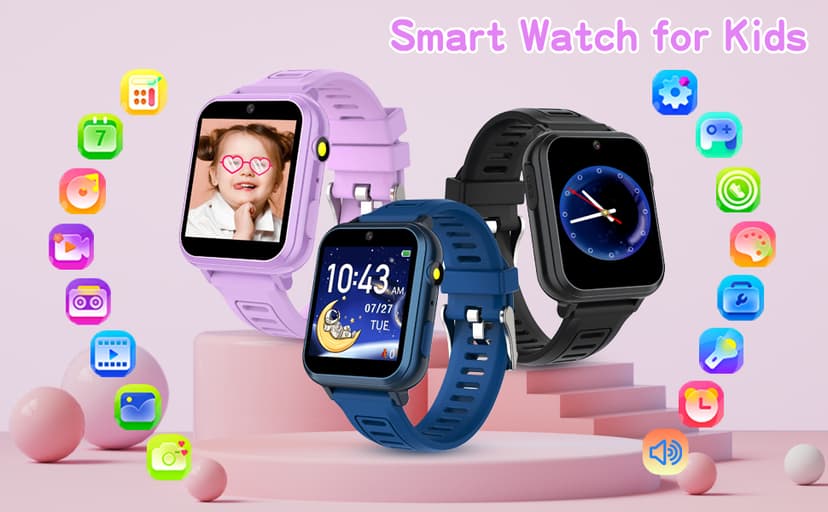 Kids Smart Watches Girls Gifts Age 3-12, Smart Watch for Kids with 39 Games Camera Video Recorder Music Player Alarm Calculator Stopwatch Flashlight Pedometer Gift Toys for Girls Ages 5 6 7 8 9 10