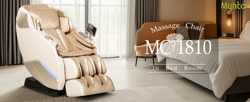 MYNTA Massage Chair Full Body with Heat, Zero Gravity SL-Track 3D Massage Chairs with Thai Stretching, 12 Modes,12 Massage Techniques, Calf & Foot Massage, Wireless Charging, White Noise