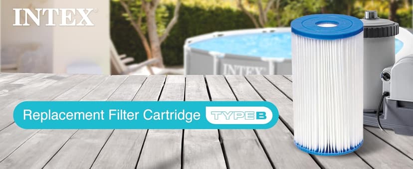 Intex 29005E Swimming Pool Type B Replacement Easy Clean Dacron Material Filter Pump Cartridge (6 Pack)