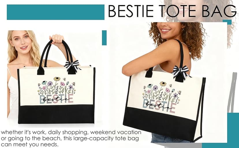 Best Friend Bestie Birthday Gifts for Women, Friendship Gifts for Best Friend Woman, Christmas Mothers Day Valentines Bestie Ideas Presents Basket Set of 6