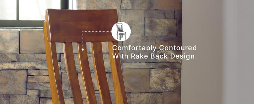 Signature Design by Ashley Ralene Rake Back 19" Dining Room Chair 2 Count, Medium Brown