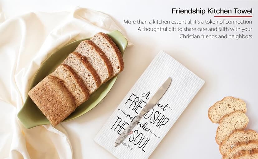 TNUW A Sweet Friendship Refreshes The Soul Kitchen Towels 16X24In, Gift for Friend Woman, Christian Gifts for Women Men, Hand Tea Towels for Kitchen Bathroom Decor B0CXHWXTCK