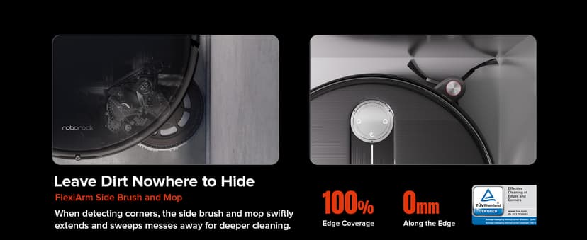 roborock Qrevo Slim Robot Vacuum and Mop Combo, 8.2cm Ultra-Slim, 3D Sensing Tech, Advanced Obstacle Recognition, 11,000Pa Suction, FlexiArm Side Brush & Mop, Auto Mop Washing & Drying, Self-Emptying