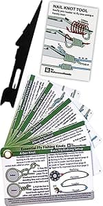 Fly Fishing Knot Cards - Waterproof Guide to 14 Essential Fly Fishing Knots - Includes Mini Carabiner
