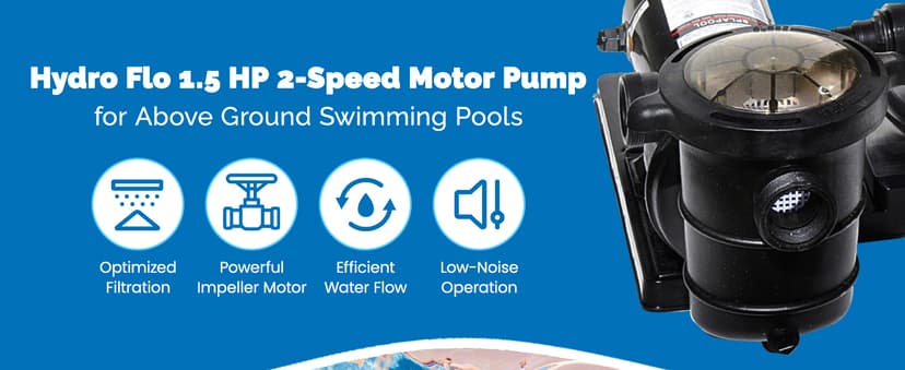 SWIMLINE HYDROTOOLS Variable Dual Speed Swimming Pool Pump For Above Ground Pools | 1.5 HP, Horizontal Discharge 5820 GPH Filter Pumps | 115 V, Powerful Flow W/ Strainer Basket, DOE Certified