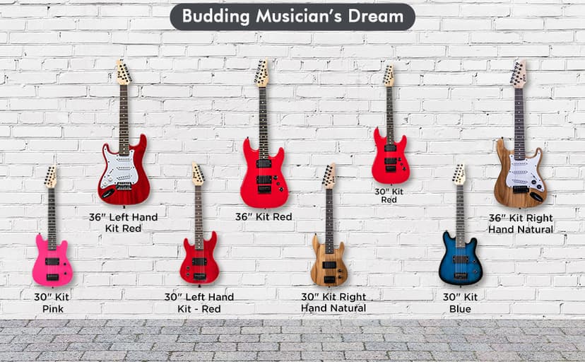 LyxPro CS 39” Left Hand Electric Guitar Kit for Beginner, Intermediate & Pro Players with Guitar, Amp Cable, 6 Picks & Learner’s Guide, Solid Wood Body, Volume/Tone Controls, 5-Way Pickup - Red