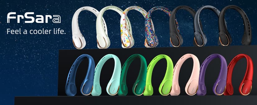 FrSara Neck Fan, Portable Personal Fan Strong Wind, 5200mAh, Air Volume,360° Cooling, No Hair Twisting, Air Volume On 2 Sides, Non-Slip, Quick Charge, Long Use Time, Birthday Gift for Women, Dad, Men