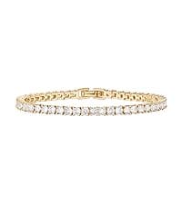 PAVOI 14K Gold Plated 3mm Cubic Zirconia Classic Tennis Bracelet | Gold Bracelets for Women | Size 6.5-7.5 Inch