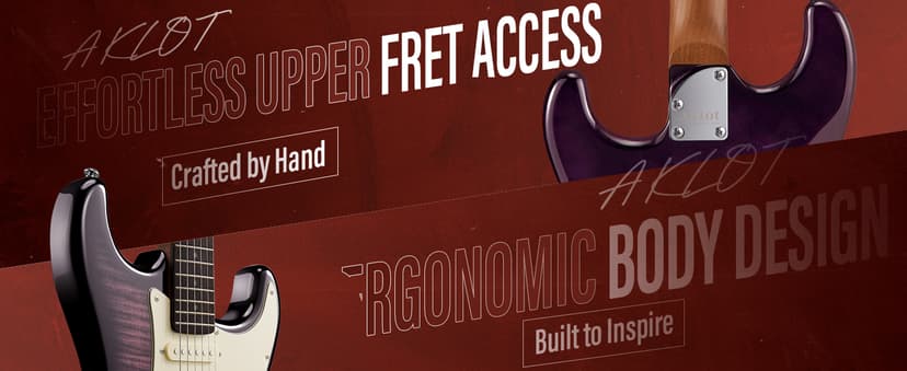 AKLOT Beginner Electric Guitar Kit: 10W Amp, Coil-Split HSS Pickups, Lesson Book, Roasted Maple Neck, Gig Bag, Tuner, Strap, Picks, Stryde Violet Venom