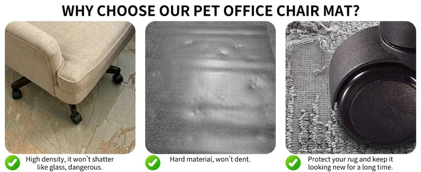 Office Chair Mat for Carpet, 32x48 Heavy Duty Clear Plastic Rolling Chair Mat for Carpet Floor, Under Computer Desk Chair Floor Mats Protector Carpeted Floors