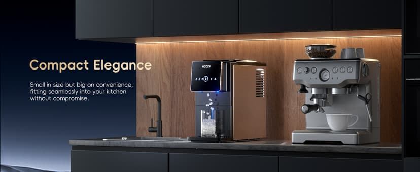 ecozy Nugget Ice Makers Dispenser 40 lbs Per Day Pebble Sonic Ice Machine Countertop, Touch-Free Ice, Self-Cleaning, Mistalo Drop Slim for Home Kitchen Office