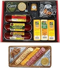 Wisconsin Cheese Company - Specialty 100% Wisconsin Cheese Block Assortment Sampler - (Pack of 7 Blocks) Cheddar, Pepper Jack, Swiss, Gouda, Salami, Smoked Cheddar & Tomato Basil | Locally Sourced | Perfect for Parties, Charcuterie Boards and Birthday Gifts | Great Birthday Gift for Cheese Lovers