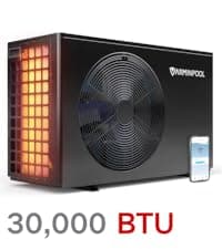 Electric Pool Heat Pump, 30,000 BTU Pool Heater, 8000 Gallons, WiFi Control, Titanium Heat Exchanger, Smart Inverter, for Above Ground and Inground Pools, 120V