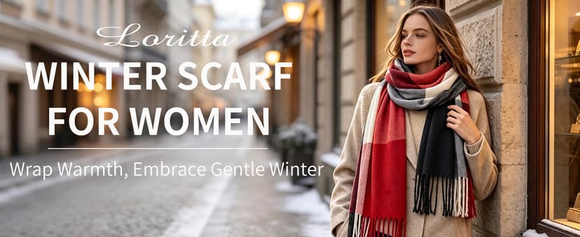 Loritta Womens Scarf Fashion Long Plaid Shawls Wraps Big Grid Winter Warm Lattice Large Scarves Gifts