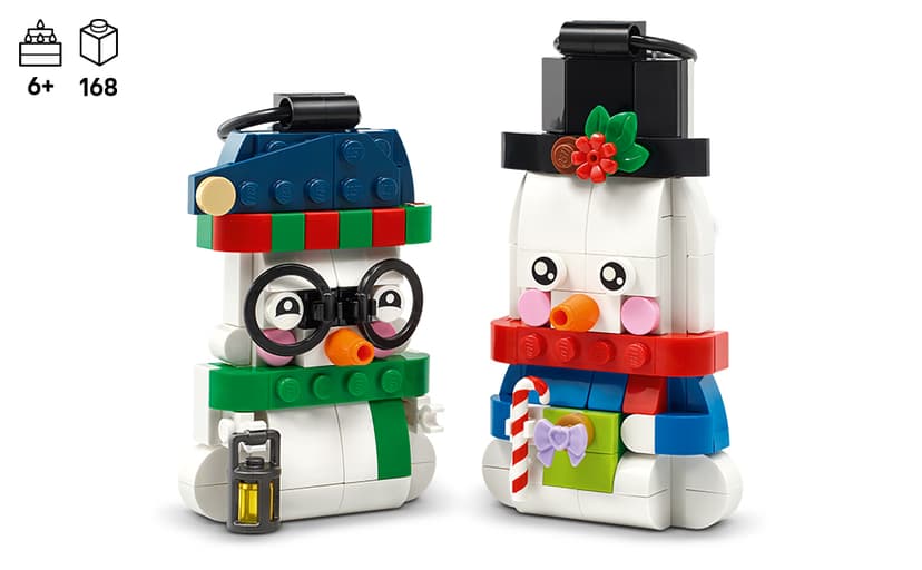 Christmas Craft, Building Toys, Girls & Boys, Ages 6+, Christmas Tree Decoration with Hanging Rings, 168 pieces LEGO Snowman Ornaments 40812 B0G2KJ8V5R