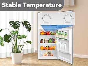 SMETA 30'' Top Mount Refrigerator with Freezer, 16.2 Cu. Ft. Stainless Steel 2-Door Counter Depth Fridge, Energy Saving, Ice Maker Ready, Reversible Door, Frost Free, Ideal for Garage & Office