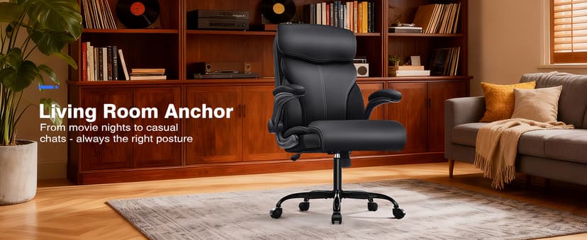 AreShark Office Chair - Executive High Back Breathable Comfy Desk Chair with Lumbar Support - Ergonomic Leather Rolling Swivel Computer Chair with Rock Function for Working Studying Gaming Relaxing