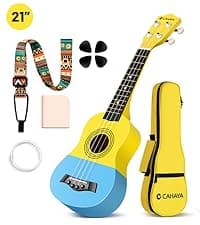 CAHAYA Acoustic Electric Guitar Kit - 41” Carbon Fiber Adult Beginner Set with Bag and Strap Built-In Pickup Rich Resonance & Warm Tone for Performance Ready, Pearl Blue-Purple Finish