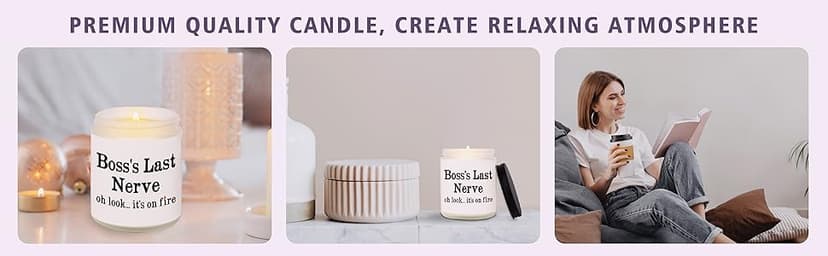 Funny Boss Gifts for Women Men- Handmade Lavender Soy Wax Candle- Best Boss Lady Gifts for Women, Birthday Christmas Gift for Boss Female, Boss's Last Nerve Candle (7oz)
