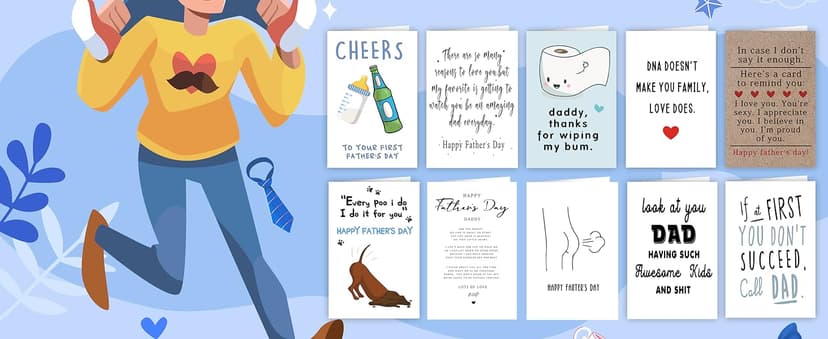 Sweet Fathers Day Cards Gifts for Boyfriend Husband, Happy Father's Day Gift from Wife Girlfriend, Wonderful Father's Day Card to My Favorite Father, Love Card