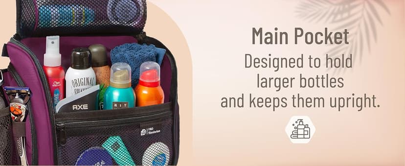 D&D Hanging Travel Toiletry Bag for Men and Women – Large Cosmetics, Makeup and Toiletries Organizer Kit with 10 Compartments, YKK Zippers, XXL Metal Swivel Hook, Water-Resistant Nylon