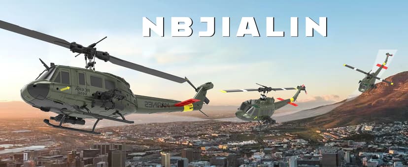 RC ERA C032 UH-1 Huey Helicopter - Remote Control Helicopters for Adult, 1/48 Sacle 2.4G 6CH Gyro Stabilized Aircraft with Altitude Hold & Optical Flow,3D Stunt Drone (Yellow)