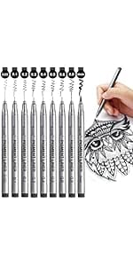 Brusarth Calligraphy Pens,8 Size Calligraphy Pens for Writing,Brush Pens Calligraphy Set for Beginners, Hand Lettering Pens