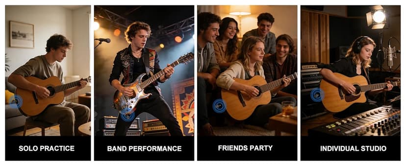 A13 Wireless Guitar Transmitters Receivers, Wireless Guitar/Bass/Keyboard System, 2.4GHz Guitar Accessories, No Latency, 100ft Range, Rechargeable 5-Hour Battery, Plug & Play (2TX+1RX)