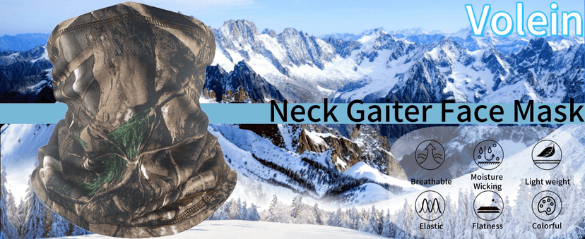 Volein Neck Gaiter Face Mask, Sun Cooling Dust Camouflage Face Shield, Reusable Washable Bandana
