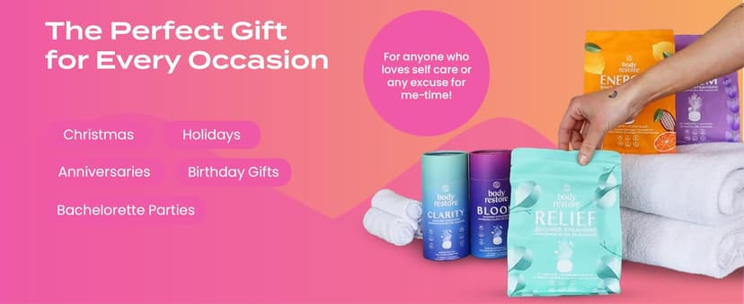 Body Restore Shower Steamers Aromatherapy 6 Pack - Christmas Stocking Stuffers for Men, Birthday Gifts for Women, White Elephant, Relaxation, Self Care - Citrus